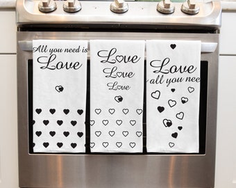 Kitchen Hand Towels Flour Sack - Best Dish Towels 3 Piece Set Gifts for Her