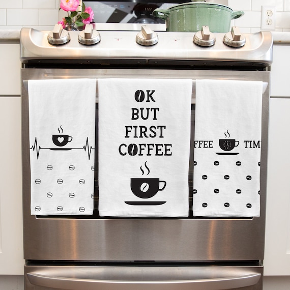 Kitchen Towels Flour Sack Coffee Theme Decorative Towels for