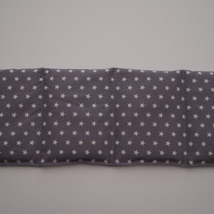 Wheat grain pillow 4-chambers 50cmx17cm grey/white stars
