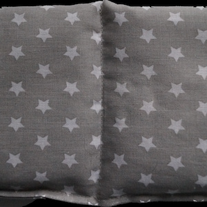 Wheat grain pillow 2-chambers 22cmx11cm grey/white stars