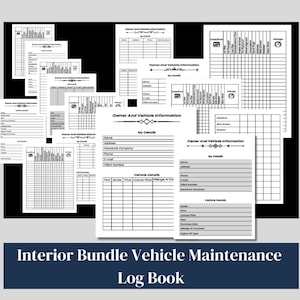 Interior Bundle Vehicle Maintenance Log Book