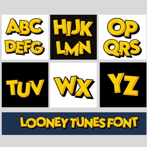 Looney Tunes Alphabet Font PNG Letters Download