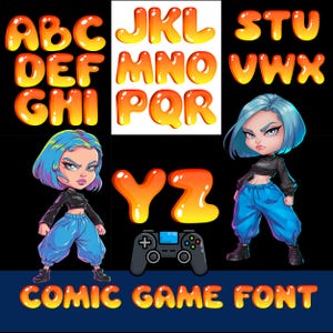 Comic Game Fonts movable letters png