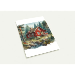 Set di 10 cartoline 'Casa nella foresta'