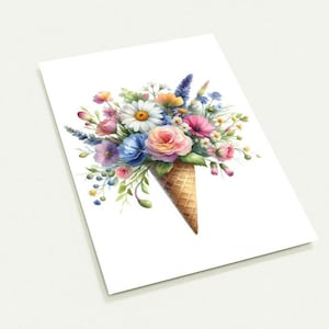 Set di 10 cartoline 'Bouquet di fiori'