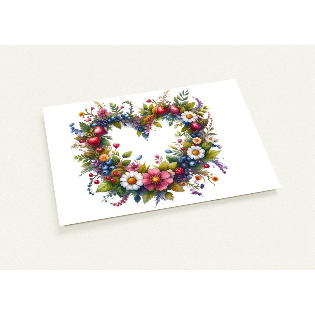 Set of 10 Postcards 'flower Wreath' - Etsy