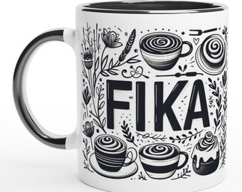 Ceramic mug &#39;Fika&#39;, various colours