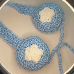 Crochet heart ear muffs image 3
