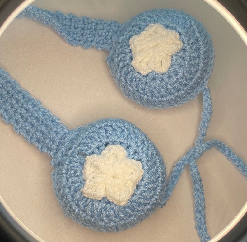 Crochet heart ear muffs image 3