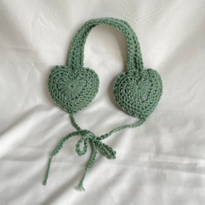 Crochet heart ear muffs image 6