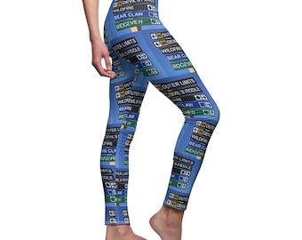 Killington Ski Trail Sign -  Casual Leggings, Skiing Inspired Leggings, Skiing Gift, Workout Pants, Girls Christmas Gift, Gym Yoga Pants