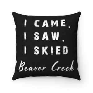 Kussen skiresort Beaver Creek, interieur ski, skiherinneringen, decor skihut, skihut, kerstcadeaus skiër, skiherinneringen, Colorado Skiën