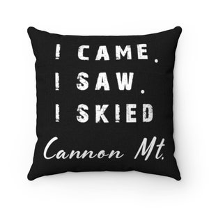Cannon Mountain Ski Resort Pillow, Ski Home Decor, Skiing Memories, Ski Lodge Decor, Ski Cabin, Skier Christmas Gifts, New Hampshire