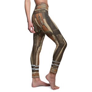 Wooden Skis Casual Leggings, Skiing Inspired Leggings, Skiing g Gift, Workout Pants