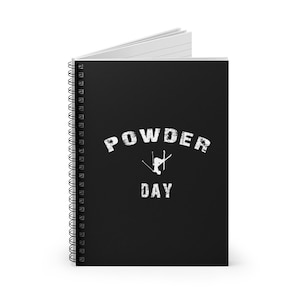 Powder Day Black Spiralblock, Skiing Journal, Blankobuch, Back to School Notebook, College Geschenke, Skiing Geschenke, Back to School Geschenke