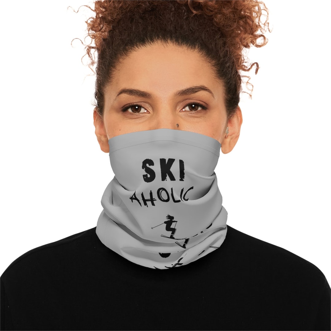 Ski Aholic Gray Neck Gaiter Ski Mask Unisex Skiing Gifts Etsy