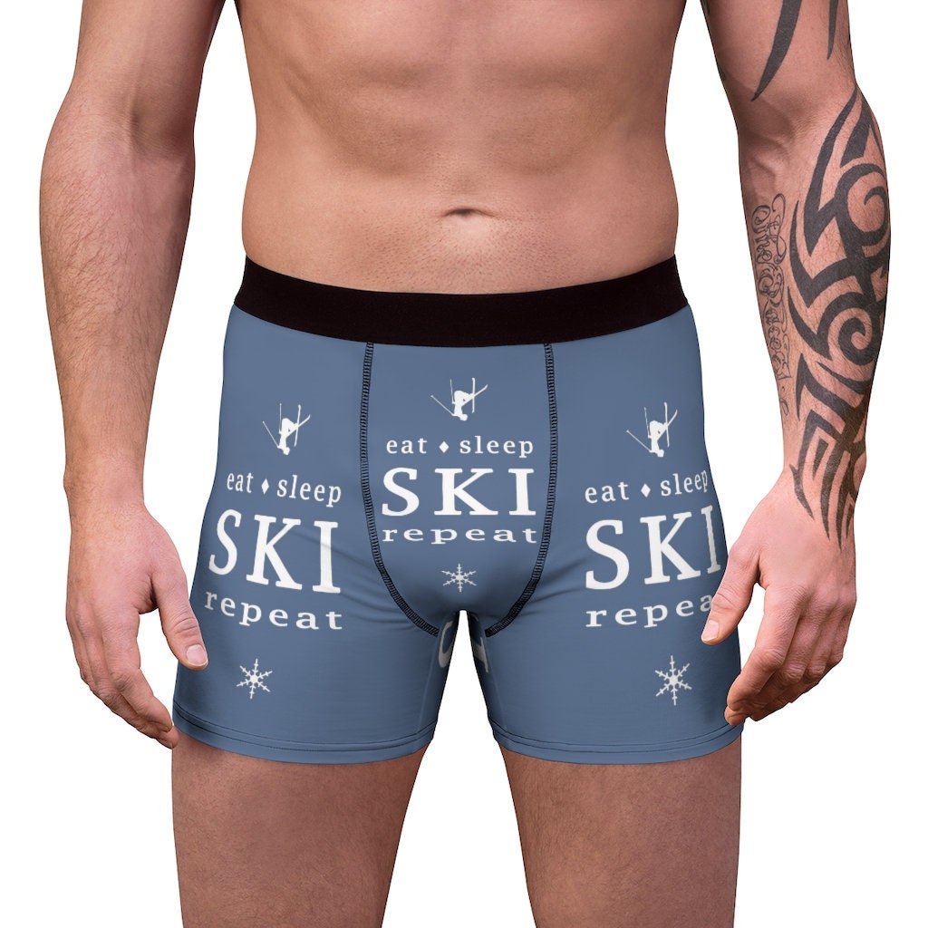 Eat Sleep SKI Calzoncillos boxer para hombre ropa interior para hombre boxers regalos para novio Etsy Mexico