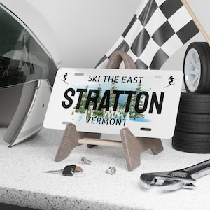 Stratton - Vanity Plate, Skiing Car Accessories, Custom License Plate, Skiing Gifts, Ski Sign, Ski Bum Gift
