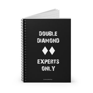 Double Diamond Schwarz Spiralblock, Skiing Journal, Blankobuch, Back to School Notebook, College Geschenke, Skilaufen Geschenke, Back to School Geschenke