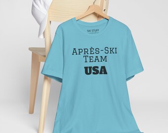 Apres Ski Team USA Short Sleeve Tee, Cotton Shirt, Skiing Shirt, Apres  Ski, Skiing Gift, Outdoor Winter Sport, Skiing Lover Fun Shirt