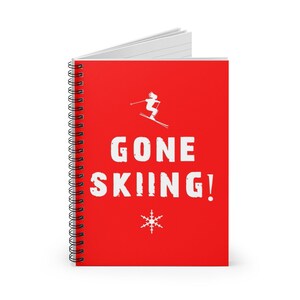 Gone Skiing Rot Spiralnotizbuch, Skiing Journal, Blanko Buch, Back to School Notizbuch, College Geschenke, Skiing Geschenke, Back to School Geschenke