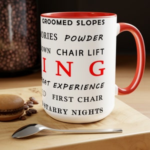 Skiing - Two-Tone Coffee Mug, 15oz