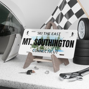 Mt. Southington - Vanity Plate, Skiing Car Accessories, Custom License Plate, Skiing Gifts, Ski Sign, Ski Bum Gift