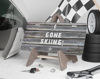 Esquiando - Matrícula personalizada, accesorios para esquiar, matrícula personalizada, regalos de esquí, letrero de esquí, regalo para esquiadores
