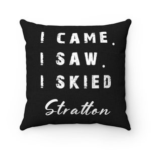 Stratton Ski Resort Pillow, Ski Home Decor, Skiing Memories, Ski Lodge Decor, Ski Cabin, Skier Christmas Gifts, Vermont Skiing