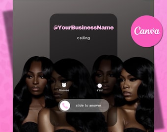 Editable Braids & Wigs Flyer: Social Media Template (CANVA)