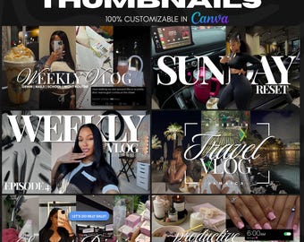 Editable YouTube Thumbnail Templates: Canva Branding Kit (Digital Download)