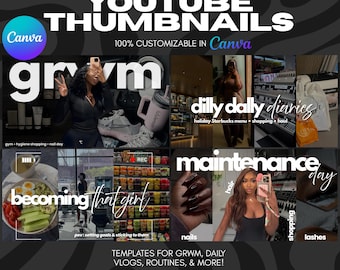 Editable YouTube Thumbnail Templates: Canva Branding Kit (Digital Download)