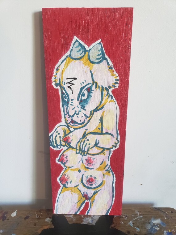 Acrylic painting Pregnancy 19x7 on Etsy