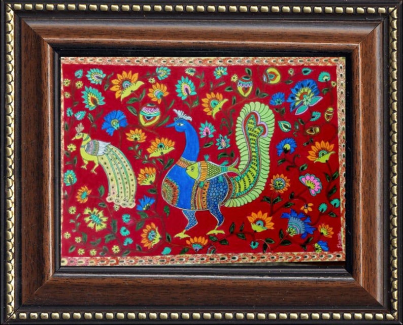 Kalamkari Painting, Indian Folk Art, Handmade Painting, Original