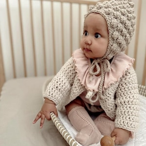 Gehaakte babykatoenmuts, handgemaakte bohostijl