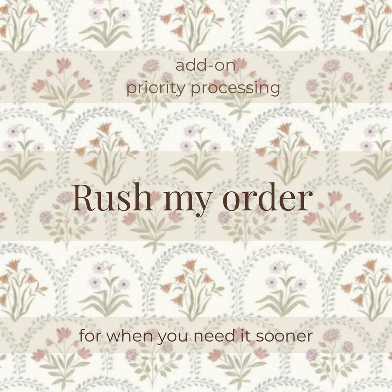 Rush My Order Add-on | Priority Processing | Skip the Queue | Handmade ...