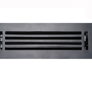 2&quot;x10&quot; Solid Cast Aluminum Vent Cover | Matte Black | Heavy Duty Floor Register by Caststo | Air Control | No Plastic | Overall 4&quot;x12&quot;
