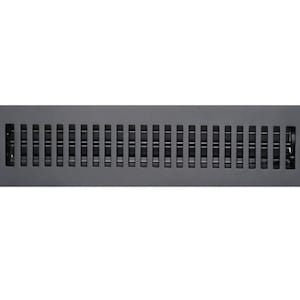 2&quot;x12&quot; Solid Cast Aluminum Vent Cover | Matte Black | Heavy Duty Floor Register by Caststo | Air Control | No Plastic | Overall 4&quot;x14- Rock