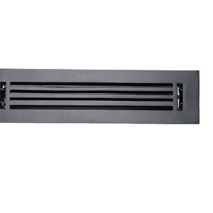 2&quot;x12&quot; Solid Cast Aluminum Vent Cover | Matte Black | Heavy Duty Floor Register by Caststo | Air Control | No Plastic | Overall 4&quot;x14&quot;