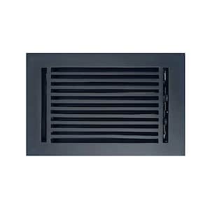 6&quot;x10&quot; Solid Cast Aluminum Vent Cover | Black | Heavy Duty Floor Register by Caststo | Air Control | No Plastic | Overall 8&quot;x12&quot; Express