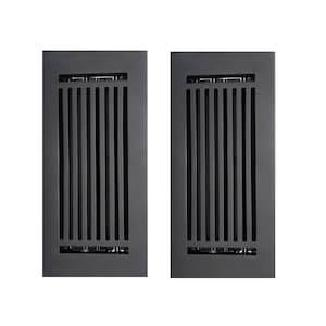 Caststo 4&quot;x10&quot; (Duct Opening)Heavy Duty| Cast Aluminum| Walkable| Multipack-2pc Set, Matte Black, Overall(6&quot;x12&quot;)Floor Vent Register-Express