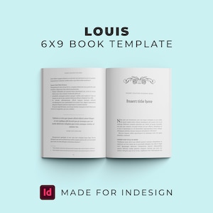 LOUIS InDesign Book Template  | 6x9 Interior Pages | KDP | Novel | Self Publishing