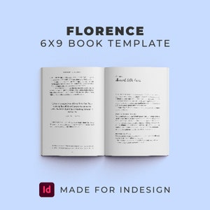Szablon książki InDesign FLORENCE | Strony wewnętrzne 6x9 | KDP | Powieść | Samodzielne publikowanie