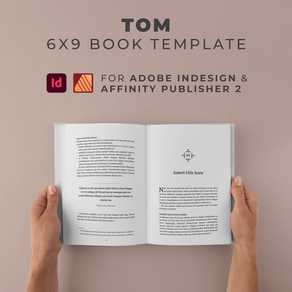 TOM InDesign Book Template | Affinity Publisher Layout | 6x9 Interior Pages | Novel | Self Publishing