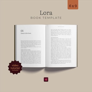 LORA InDesign Book Layout Template | 6x9 Interior Pages | Novel | Self Publishing