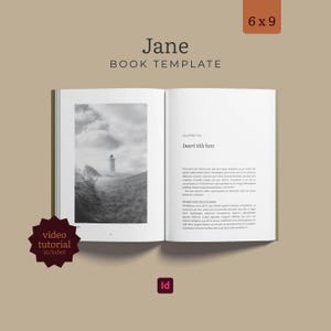 JANE InDesign  Book Layout Template | 6x9 Interior Pages | Novel | Self Publishing