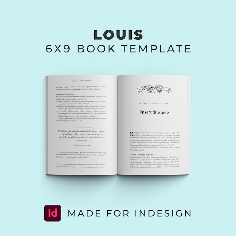 Chapter 6 Indesign Book LOUIS Indesign Book Template | 6x9 Interior Pages | KDP | Novel | Self ...