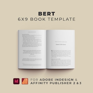 BERT InDesign Affinity Verlag Buch Vorlage |  6x9 Innenseiten | KDP | Romanklassiker | Eigenverlag