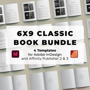 KLASSISCHES InDesign & Affinity Verlag Template Bundle | 6x9 Layout Schriftsatz | Ideal für im Selbstverlag erschienene Romane