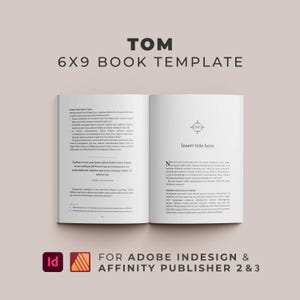 TOM InDesign Book Template | Affinity Publisher Layout | 6x9 Interior Pages | Novel | Self Publishing